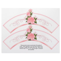 2 Pink Roses Generic Personalize Cupcake Wrappers Flyer