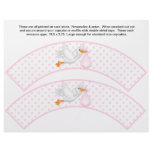 2 Pink Stork Baby Personalized Cupcake Wrappers flyers
