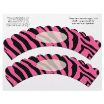 2 Pink Zebra design Custom Cupcake Wrappers Flyer Design