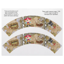 2 Pirate Theme Custom Cupcake Wrappers Personalized Flyer