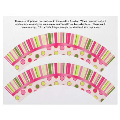2 Polka Dot Birthday Personalize Cupcake Wrappers Full Color Flyer by partypizazz