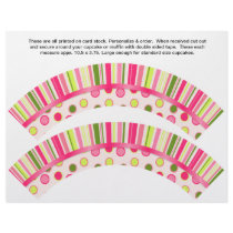 2 Polka Dot Birthday Personalize Cupcake Wrappers Full Color Flyer