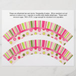 2 Polka Dot Birthday Personalize Cupcake Wrappers Full Color Flyer