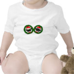 2 Pug Santas Baby Creeper