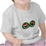 2 Pug Santas T-shirts