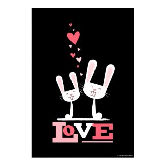 2 Rabbits in Love Poster Print print