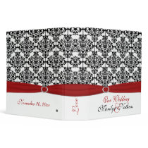 2" Red, White and Black Damask Wedding Binder