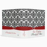 2" Red, White and Black Damask Wedding Binder