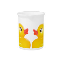 2 rubber ducks in love pitcher