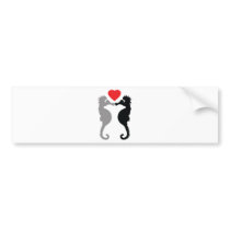 2 seahorses in love icon bumper sticker