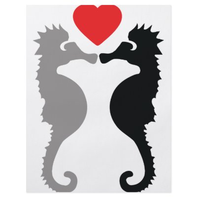 2 seahorses in love icon personalized flyer by TomaniacLines