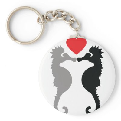 2 seahorses in love icon key chains by TomaniacLines