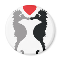 2 seahorses in love icon magnets