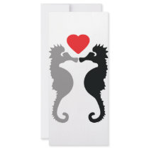 2 seahorses in love icon rack card template