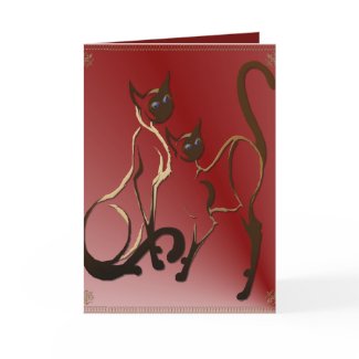 2 Siamese Kitties Card card