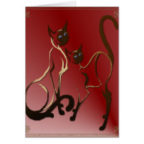 2 Siamese Kitties Card by MoreCats 2 Siamese Kitties Card