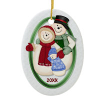 2 Sided - 1st Christmas Blue Frosty Snowman Family ornaments