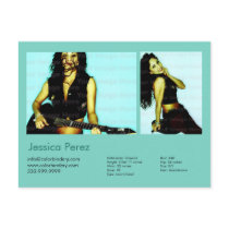 2-Sided Actor & Model 2 Shot Aqua Headshot Comp postcards