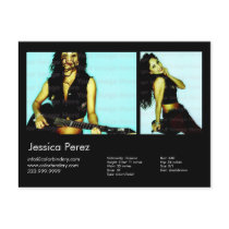2-Sided Actor & Model 2 Shot Black Headshot Comp postcards