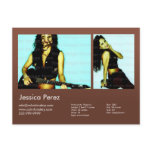 2-Sided Actor & Model 2 Shot Brown Headshot Comp Postcards