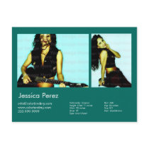 2-Sided Actor & Model 2 Shot Green Headshot Comp postcards