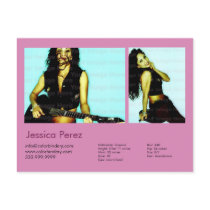 2-Sided Actor & Model 2 Shot Pink Headshot Comp postcards