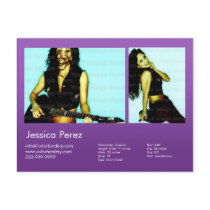 2-Sided Actor & Model 2 Shot Violet Headshot Comp postcards