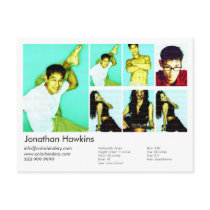 2-Sided Actor & Model White Headshot Comp postcards