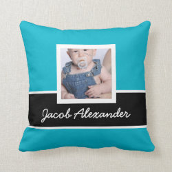 2 Sided Any Color Instagram Photo with Names Throw Pillow