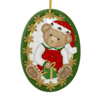 2 Sided - Beary Merry Teddy Bear Ornament