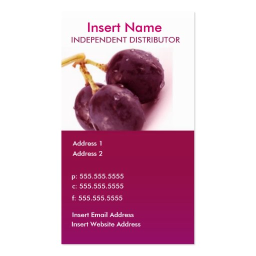 2-Sided Business Card (Grapes) (front side)
