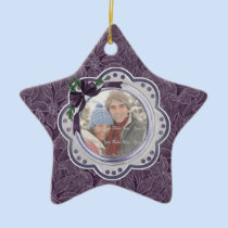 2 Sided - Plum Holiday Poinsettia ornaments