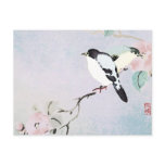 2 SIDED PRINT Relaxing Birds ~ Postcard Asian