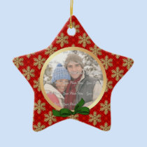 2 Sided - Snowflake Holiday Photo Ornament ornaments
