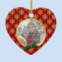 2 Sided - Snowflake Holiday Photo Ornament ornaments