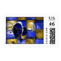 2 sides of the moon at night postage