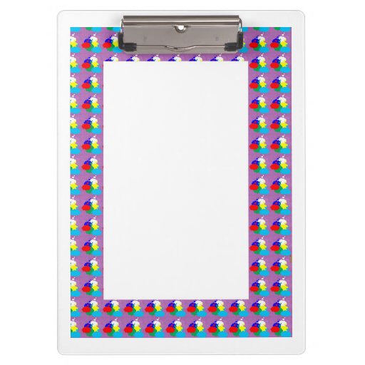2 sides printed ACRYLIC CLIP BOARD Flowers Borders Clipboard Zazzle