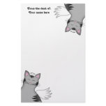 2 sides to a cat, good kitty bad gray tabby stationery paper
