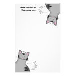 2 sides to a cat, good kitty bad gray tabby stationery paper