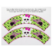 2 SKULL Birthday Personalize Cupcake Wrappers