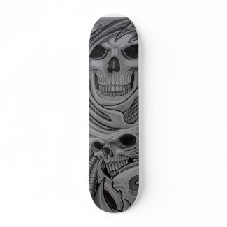 2 skull skateboard