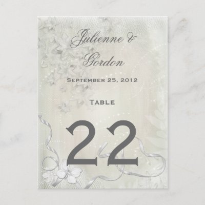 #2 Table Cards Vintage White on White Floral