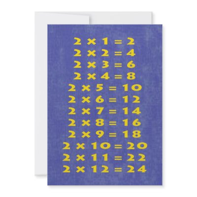 #2 Times Table Collectible Card Invitation by Photo_mall