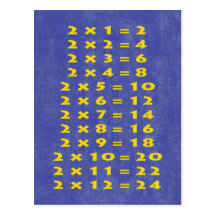 #2 Times Table Collectible Postcard