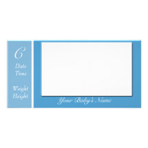 2 tone blue 4x8 copy, C, DateTime, WeightHeight... Custom Photo Card
