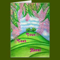 2 Trees & the Macadamia Nut Flowers Painting cards