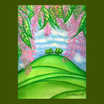 2 Trees & the Macadamia Nut Flowers Painting posters