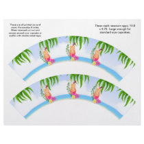 2 Tropical Hawaiian Luau Custom Cupcake Wrappers Custom Flyer