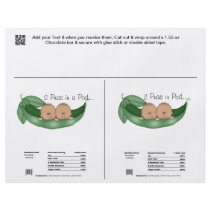 2 Twins Shower Candy Bar Wrappers Party Favors Flyer Design