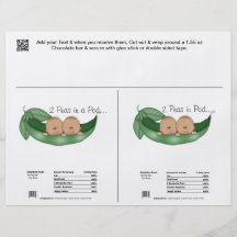 2 Twins Shower Candy Bar Wrappers Party Favors Flyer Design